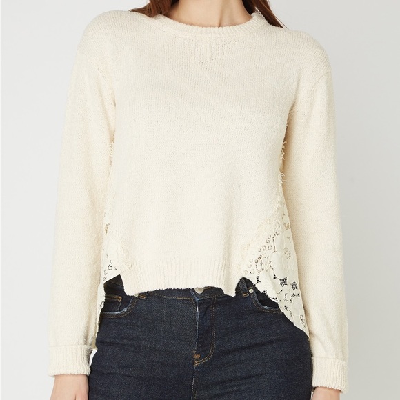 Twinset Cotton and lace asymmetrical cozy sweater - Picture 11 of 15